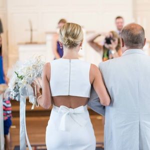 White tie back dress